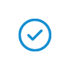 A blue checkmark inside a blue circle on a white background.